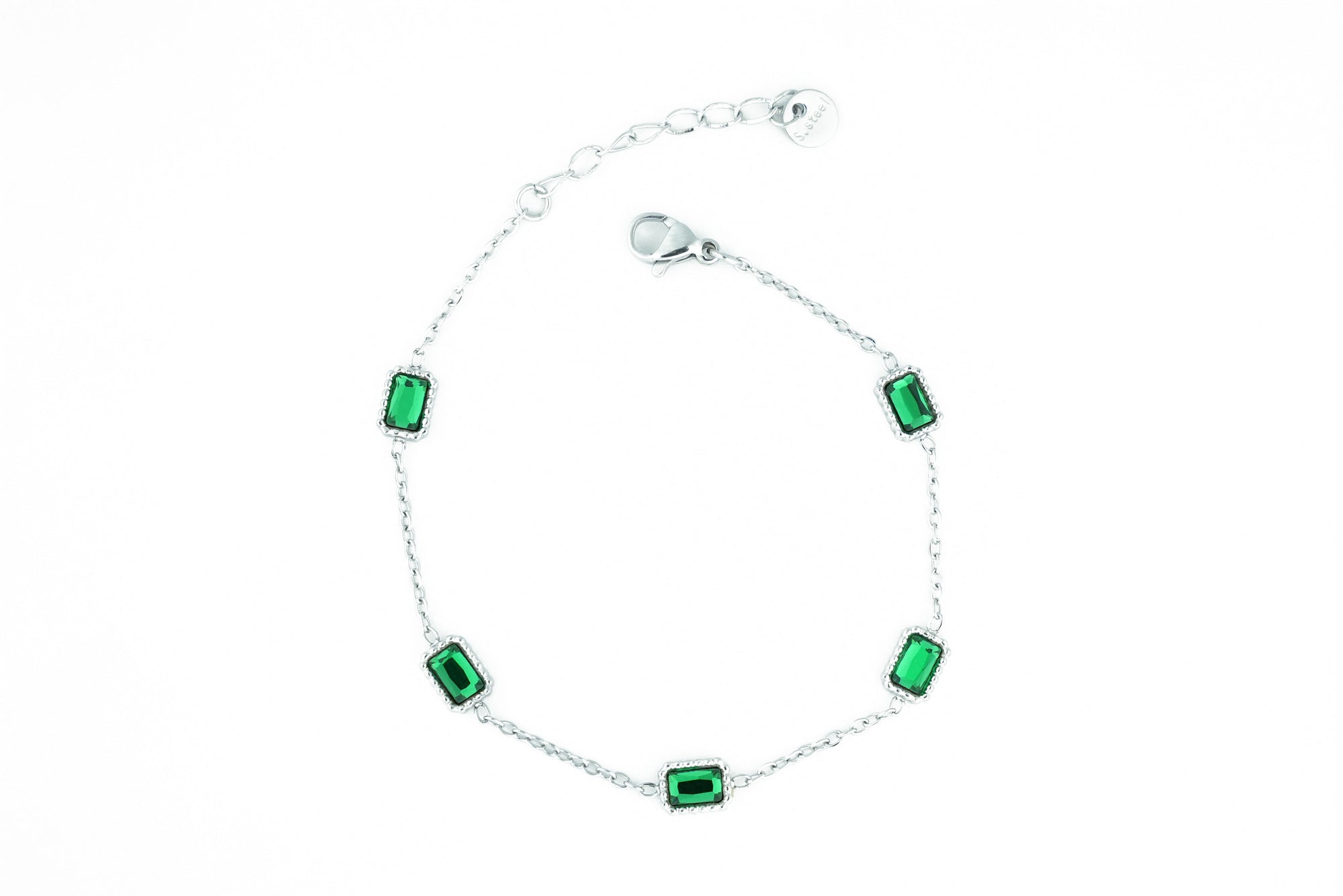 crown trending bracelet silver colored 16k plated stainless steel