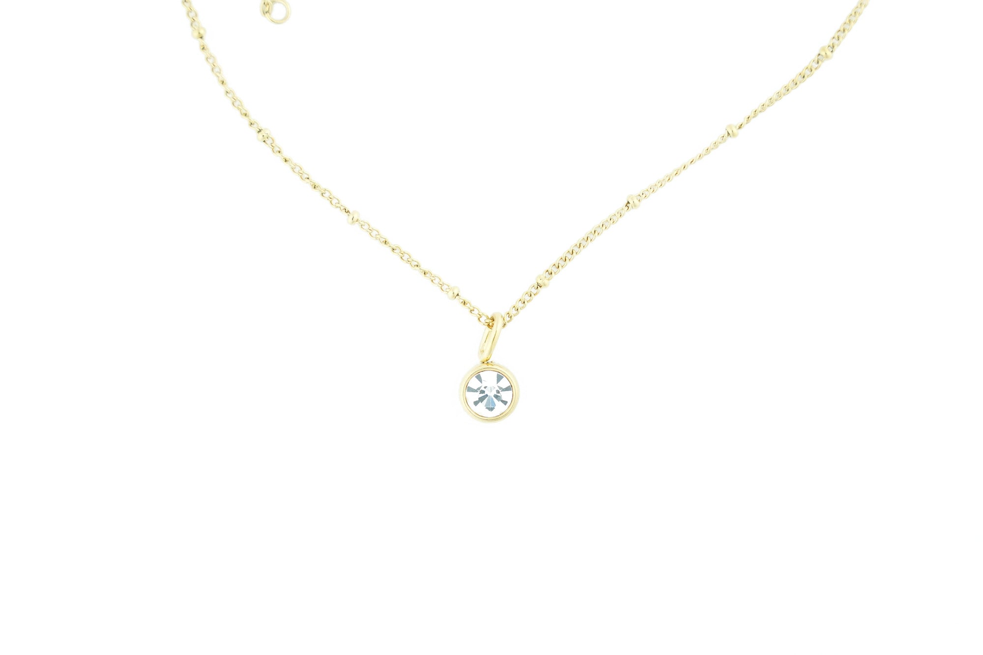 golden necklace with white brilliant, ideal for formal occasions