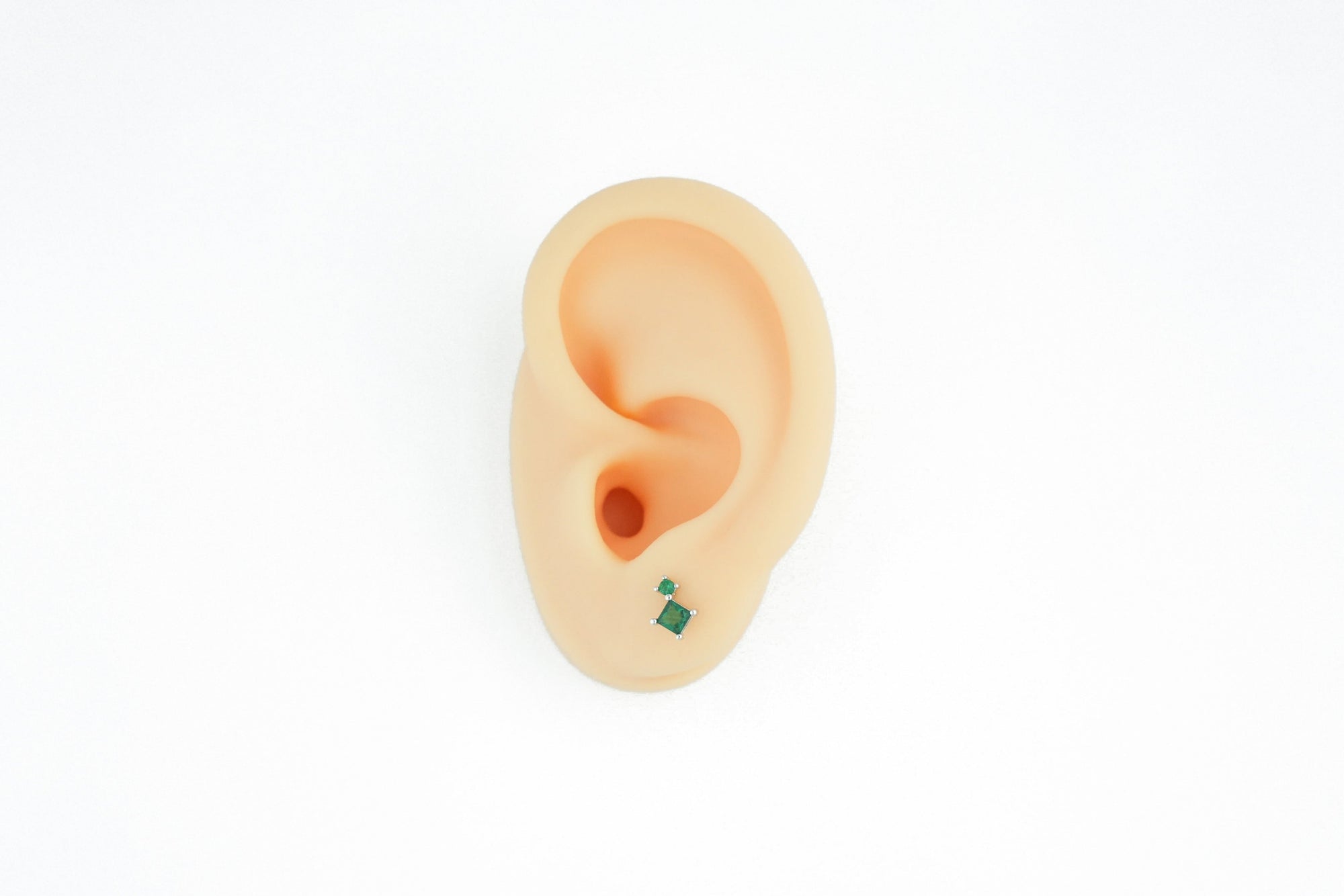 delicate green silver stud earring, perfect for a subtle and elegant look. brendoe
