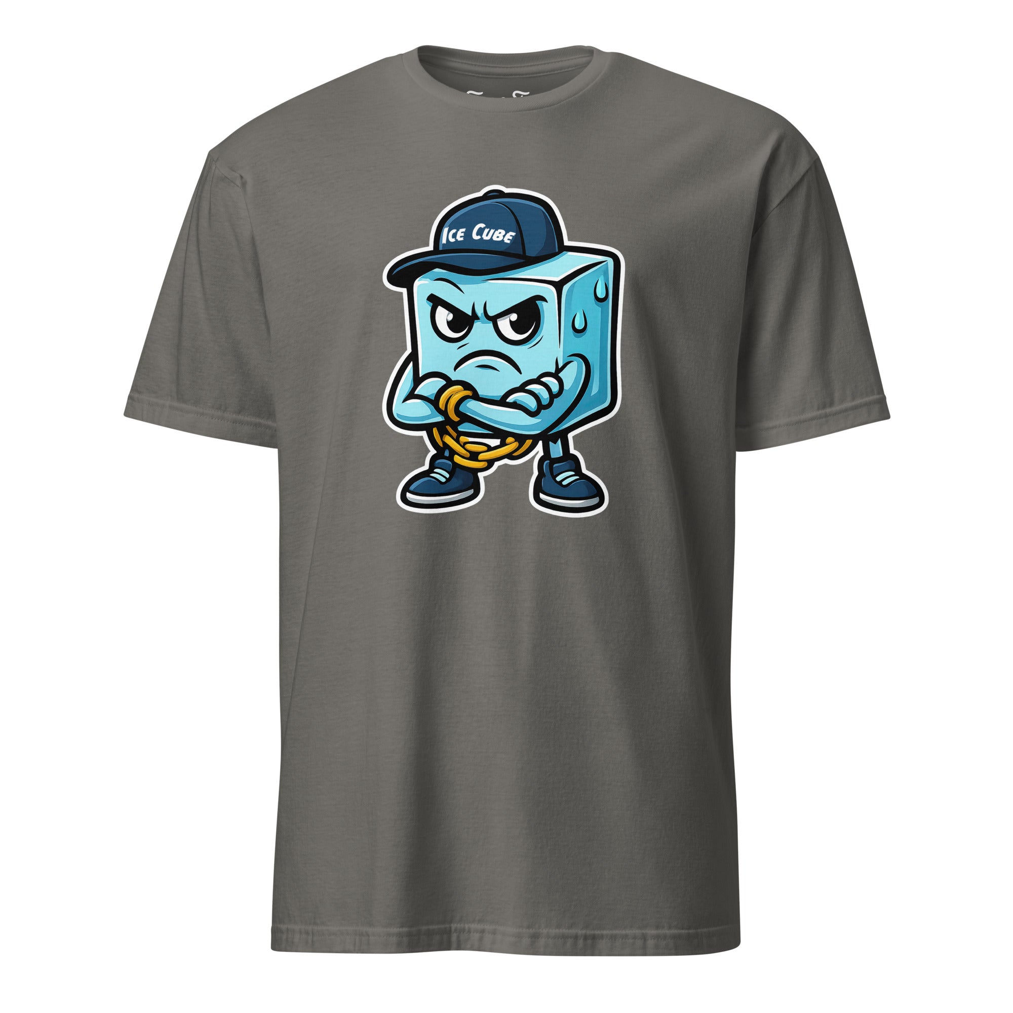 IJsblokje T-shirt leuk en fris ontwerp met een cartoon ijsblokje. Speelse stijl voor een relaxte uitstraling. Unisex model.