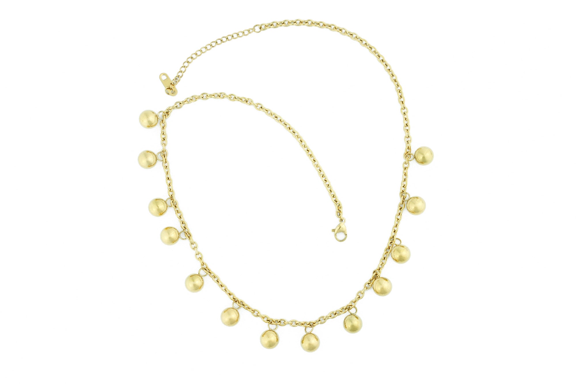 necklace with balls gold 18K gold plated brendoe