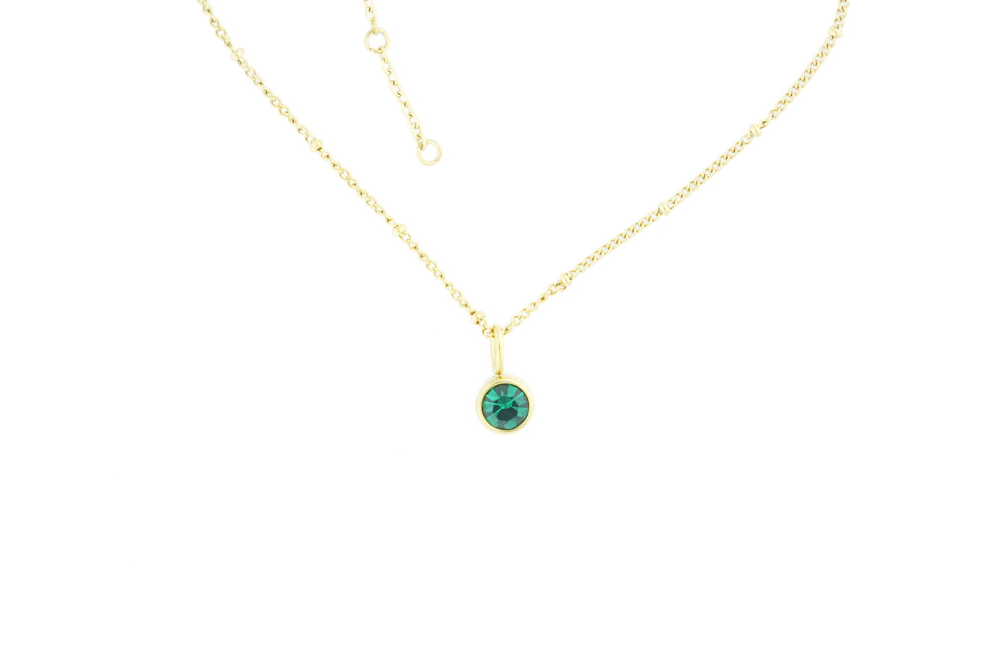 necklace with brilliant, gold green zoom photo 14 carat gold plated. brendoe