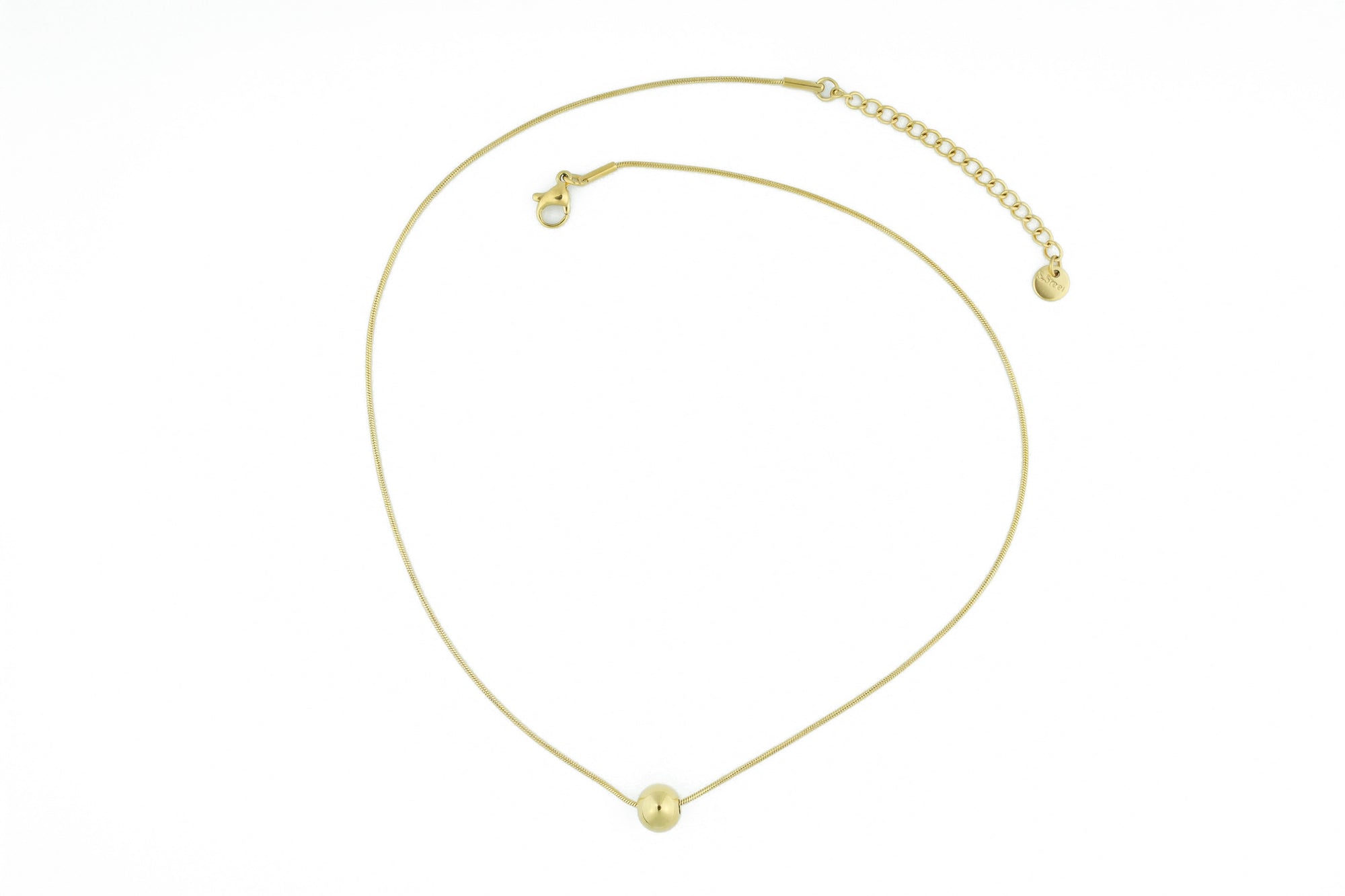 necklace with gold ball