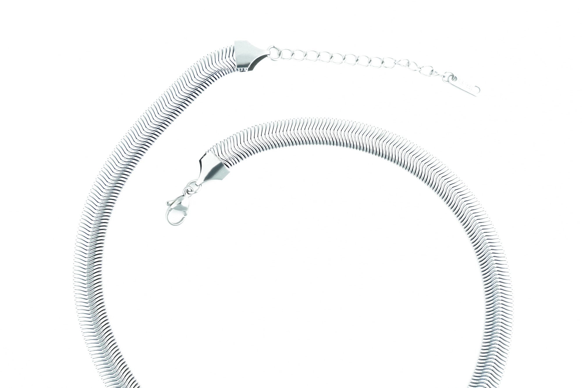 silver necklace with an elegant Egyptian snake motif, perfect for a luxurious look