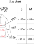 Size chart to calculate your size for the oversized Purpy hoodie.