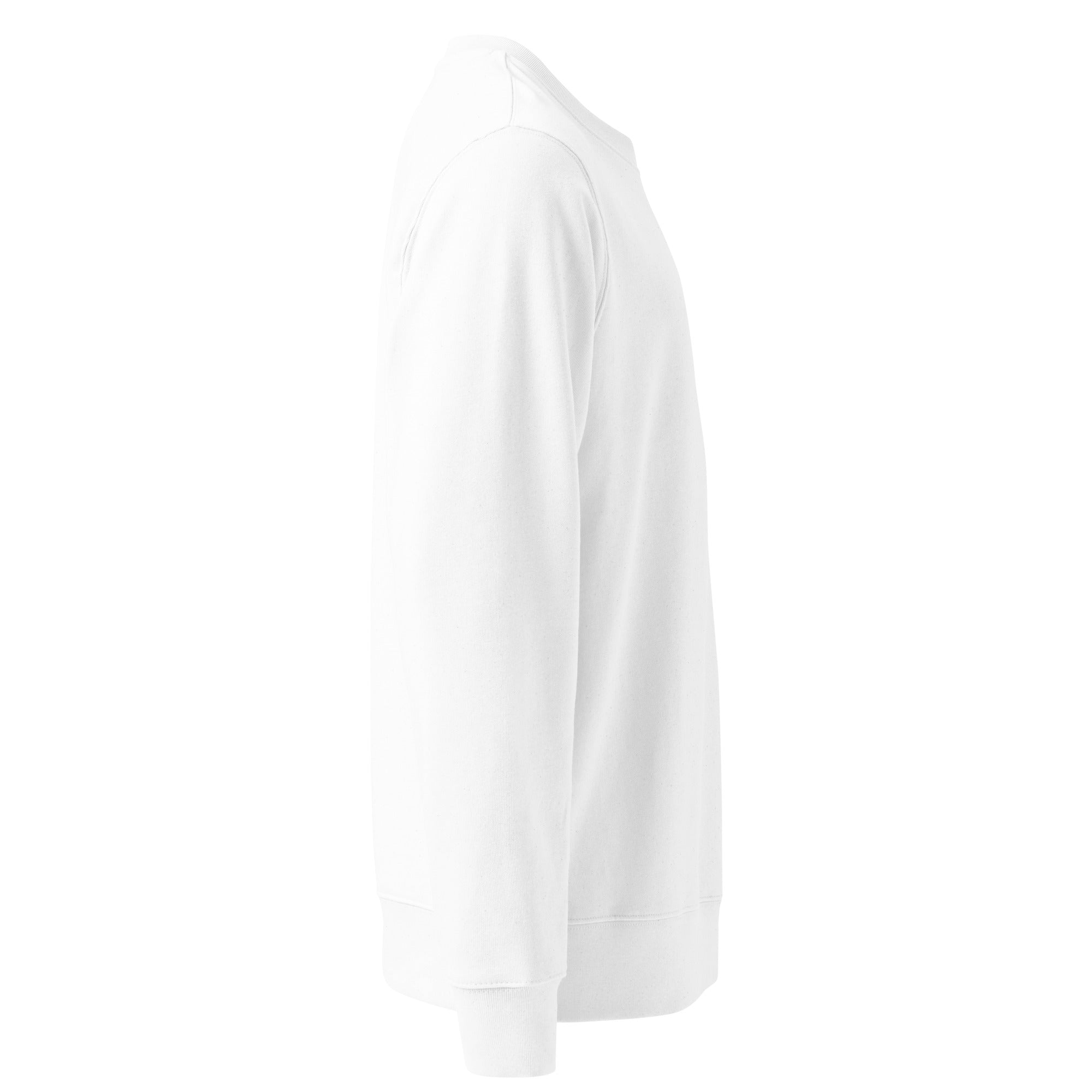 Unisex Organic Cotton Sweatshirt in White Minimalist Streetwear Look