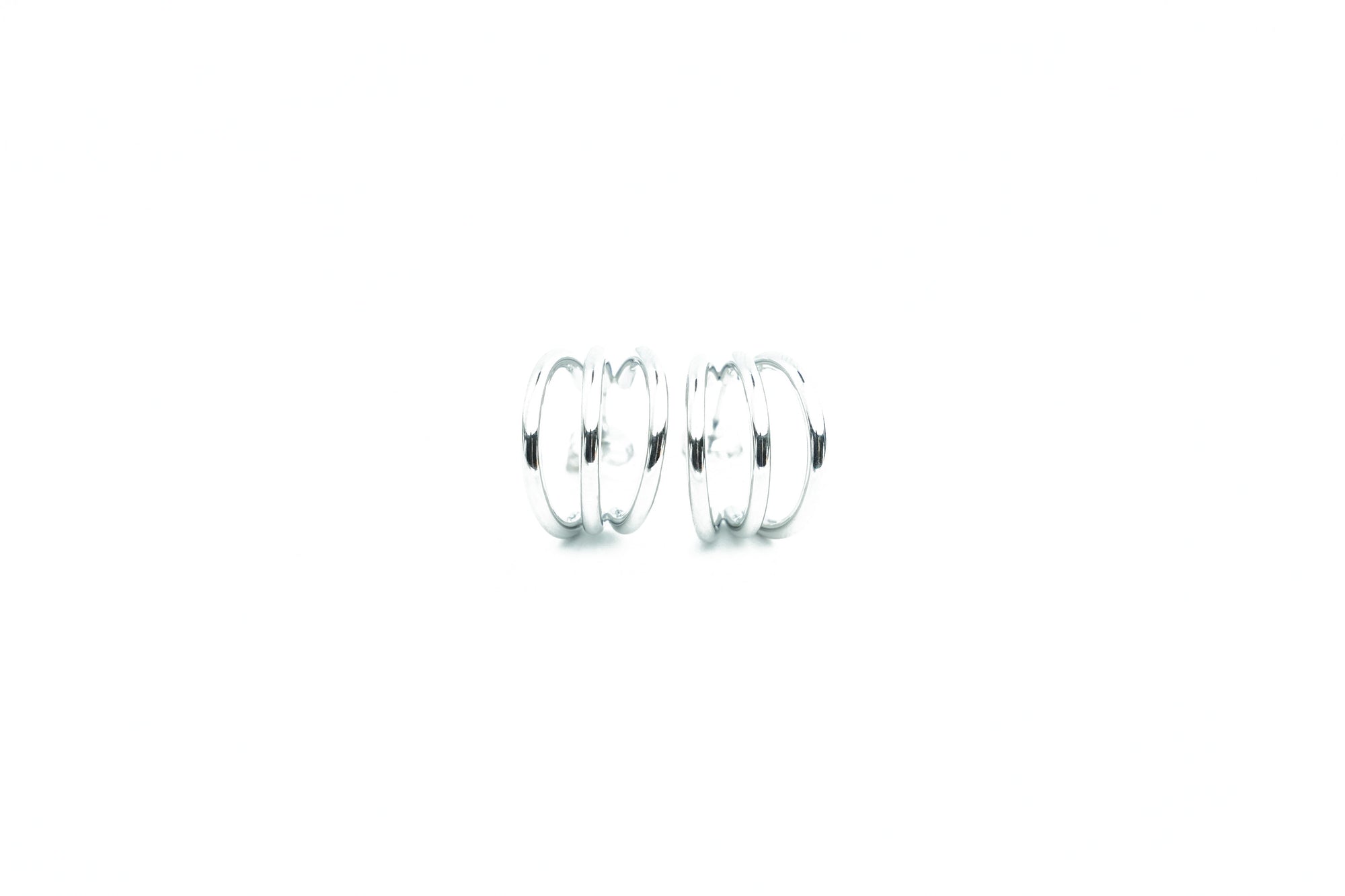 elegant silver three arches earrings of stainless steel
