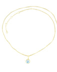 trendy nice necklace classic style necklace with brilliant 14 carat gold plated presented on a model. 
design on earth