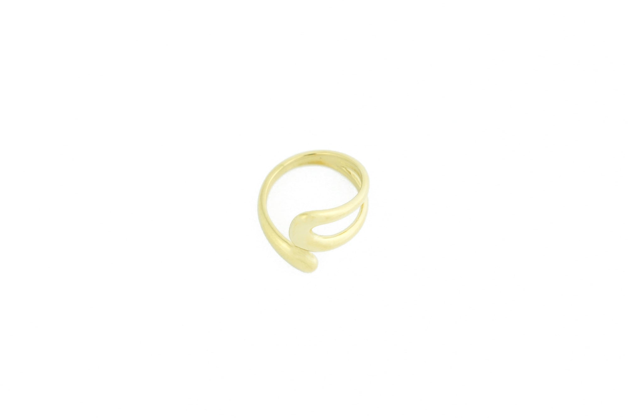 Trendy spiral ring 18K gold plated for woman on a white backgroud
