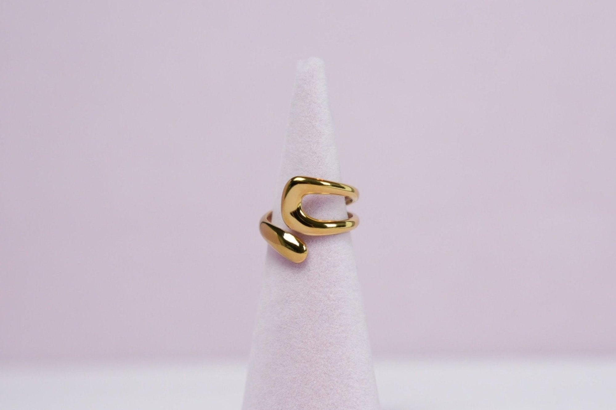 Trendy spiral ring 18K gold plated